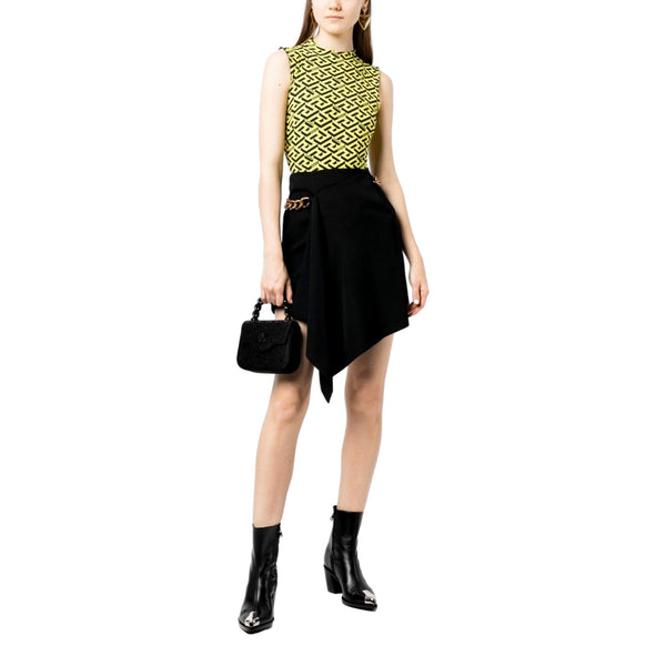 Versace La Medusa Crystal Mini Top Handle Tote Crossbody Black Silk in Black, authentic new handbag, image 5