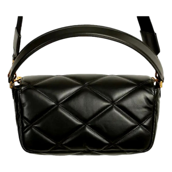Versace La Medusa Quilted Black Calfskin Leather Crossbody Bag Gold Chain in Black, authentic new handbag, image 3