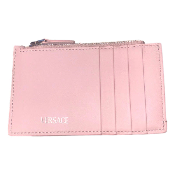 Versace Medusa 95 Dusty Pink Leather Zipper Card Holder Slim Wallet in Dusty Pink, authentic new wallet, image 3