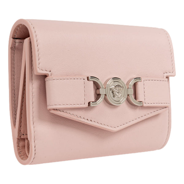 Versace Medusa 95 Dusty Pink Calfskin Tri Fold Wallet Card Holder in Dusty Pink, authentic new wallet, image 2