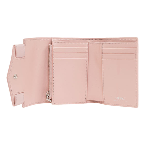 Versace Medusa 95 Dusty Pink Calfskin Tri Fold Wallet Card Holder in Dusty Pink, authentic new wallet, image 4