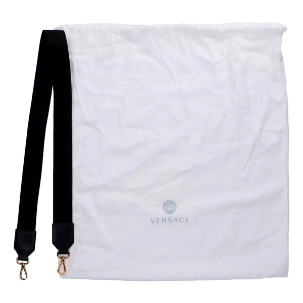 Versace Mini Tote Bag Nero Black Canvas Studded Logo Crossbody in Nero Black, authentic new handbag, image 6