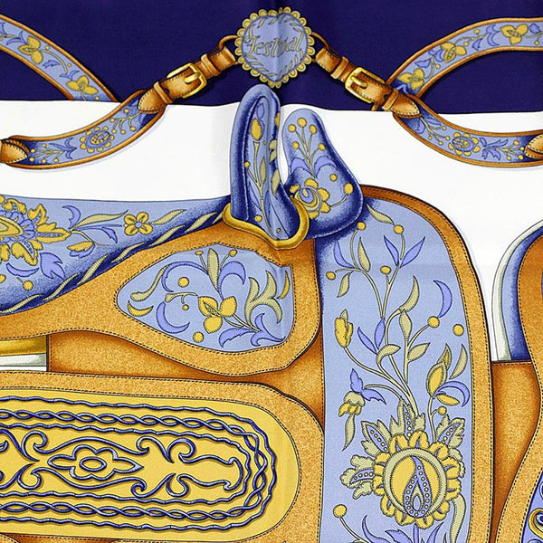Hermès Festival scarf, upper saddle and strap detail