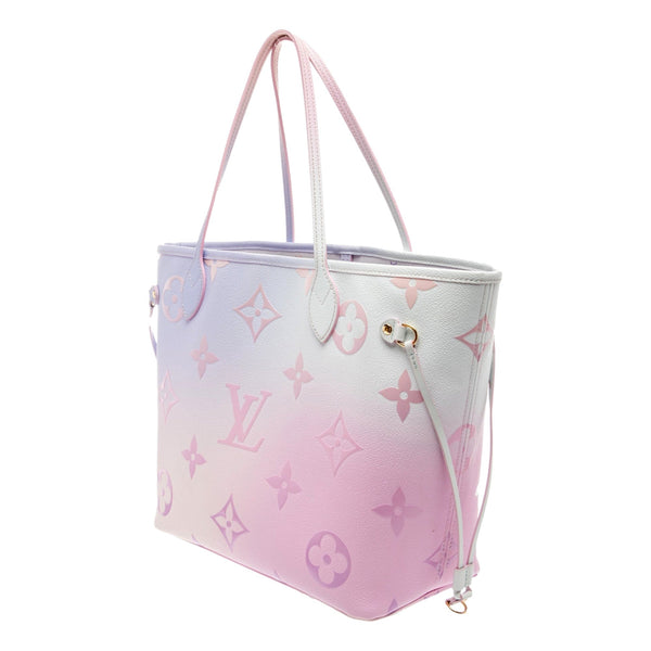 Louis Vuitton Neverfull MM Sunrise Pastel tote, angled side view