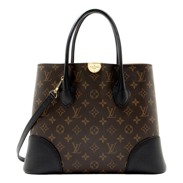 Louis Vuitton Flandrin Monogram bag, front and black leather corners