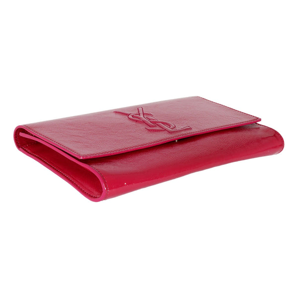 Yves Saint Laurent Belle de Jour Pink Patent Leather Clutch in Pink, authentic pre-loved handbag, image 5