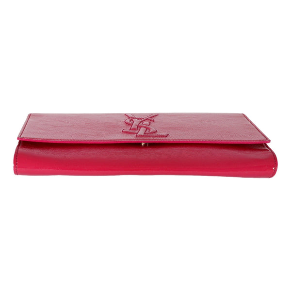 Yves Saint Laurent Belle de Jour Pink Patent Leather Clutch in Pink, authentic pre-loved handbag, image 4