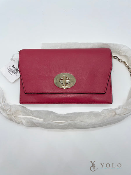 Coach Leather Madison Clutch Wallet with Chain