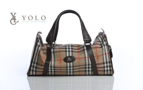 Burberry Vintage Haymarket Weekend Tote Bag