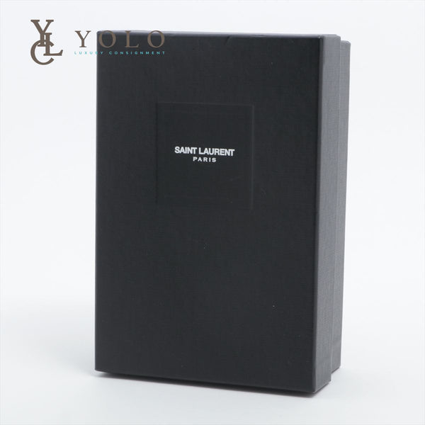 Saint Laurent YSL Leather Matelasse Monogram Compact Zip Around Wallet